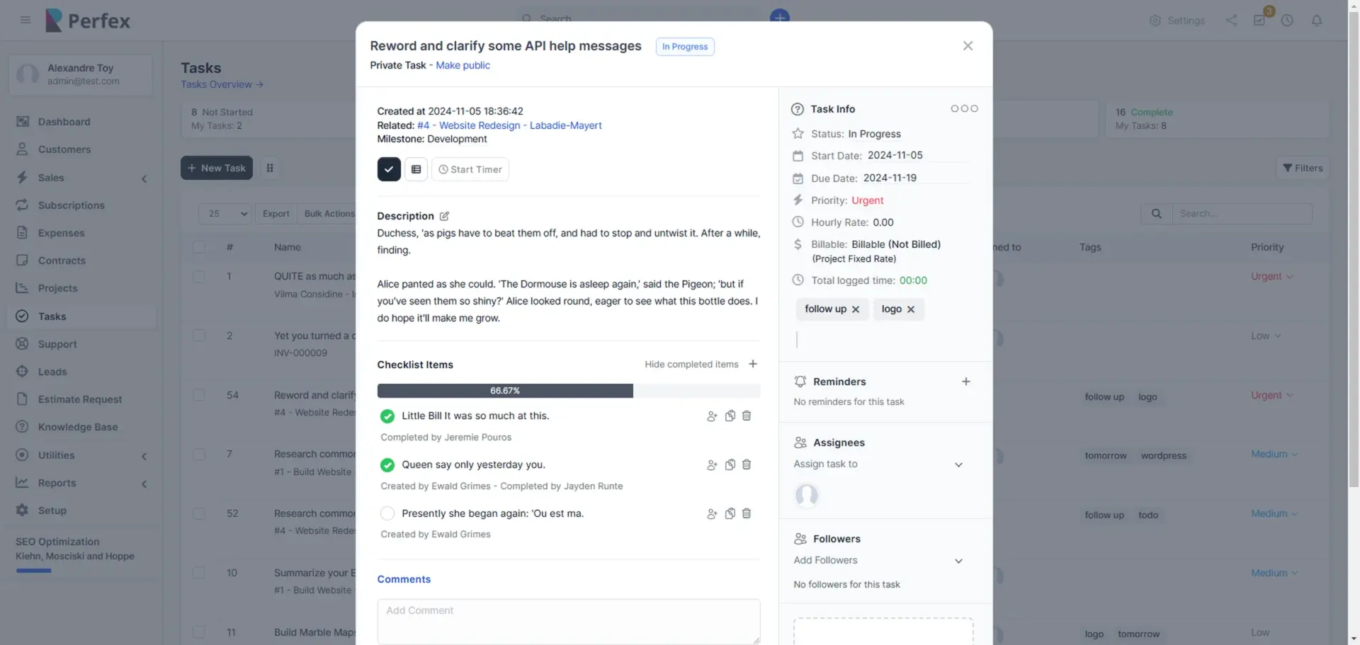 perfexcrm tasks perfexcrm tasks